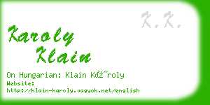 karoly klain business card